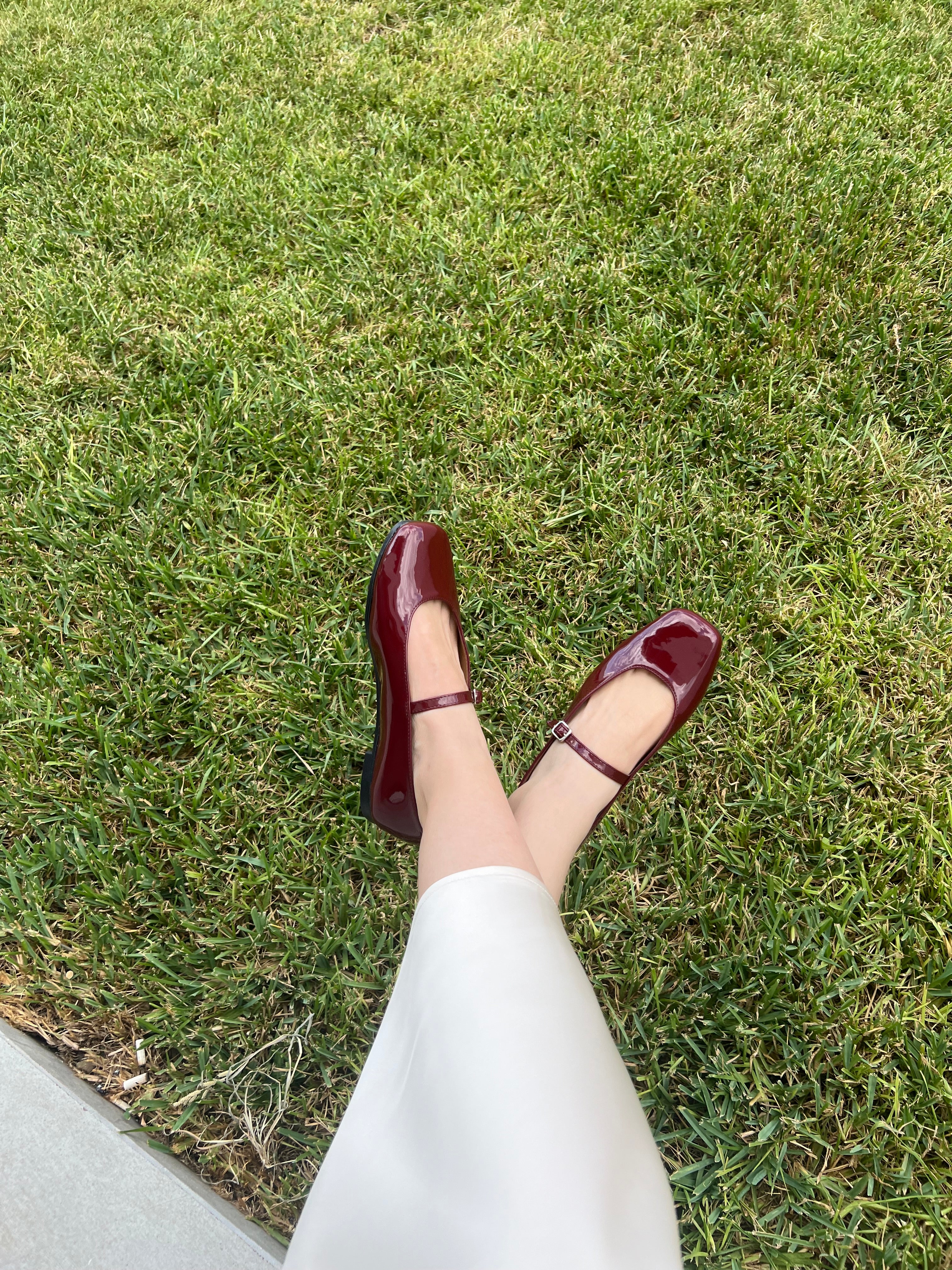 zapatilla piso Ballerina charol vino